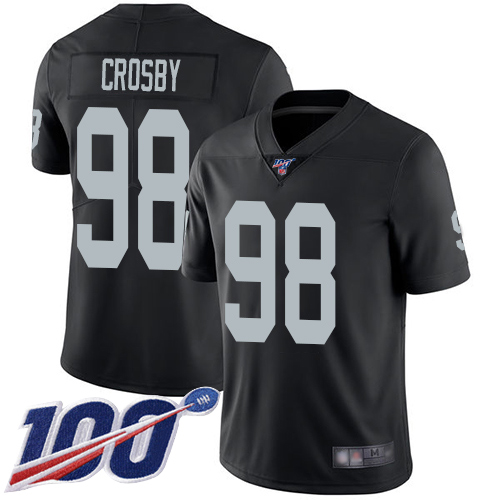 Men Oakland Raiders Limited Black Maxx Crosby Home Jersey NFL Football #98 100th Season Vapor Jersey->oakland raiders->NFL Jersey